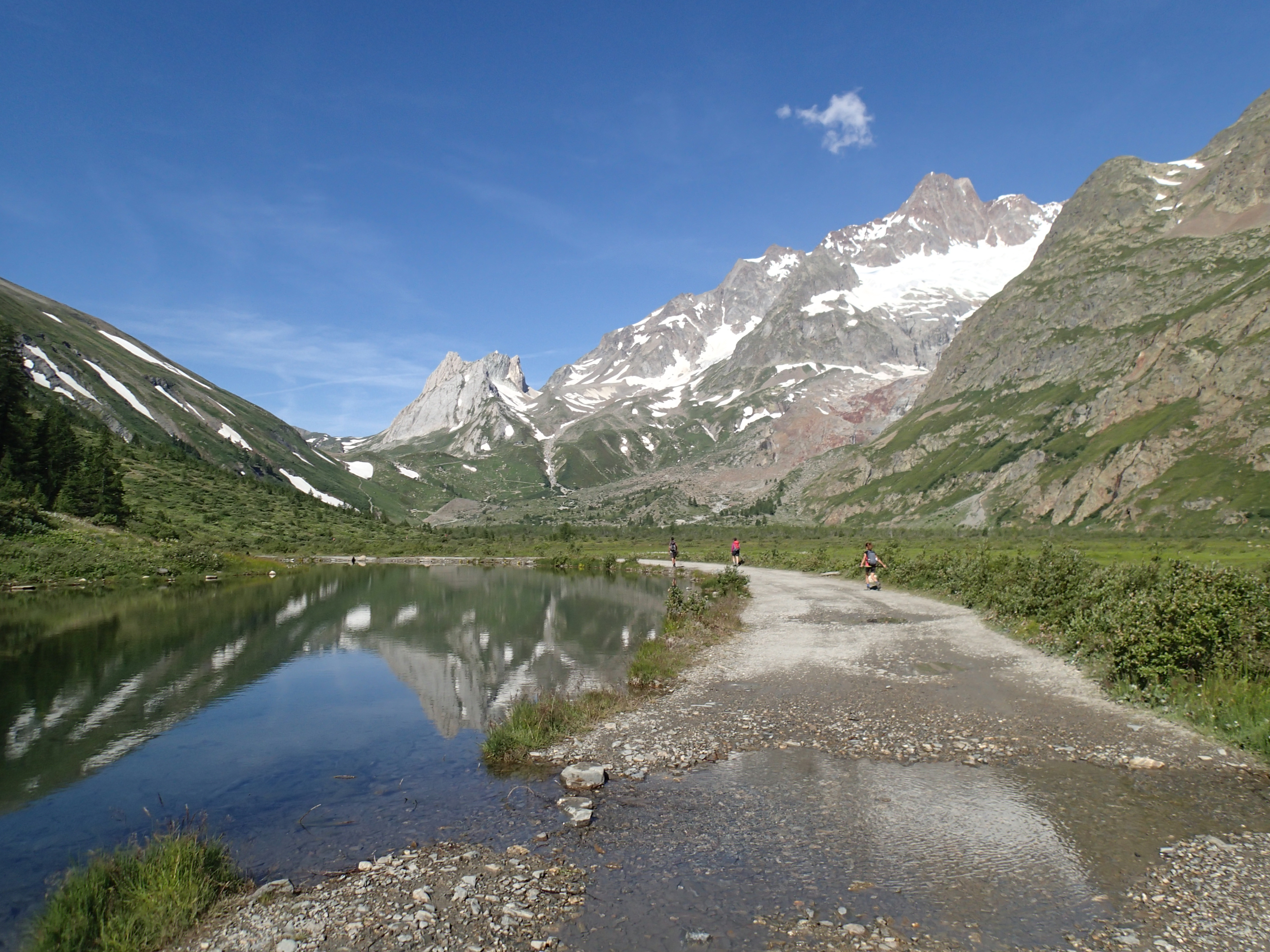 Mountain lake with alpine reflection